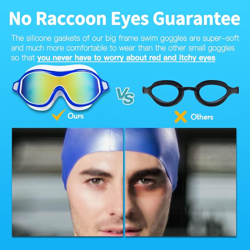 Seago Swim Goggles No Leaking Anti-Fog Pool Goggles Swimming Goggles for Adult Men Women Youth, UV Protection 180° Clear Vision - Image 2